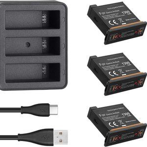 Powerextra Battery Charger Kit, 3X Battery and 3-Channel Rapid Charger